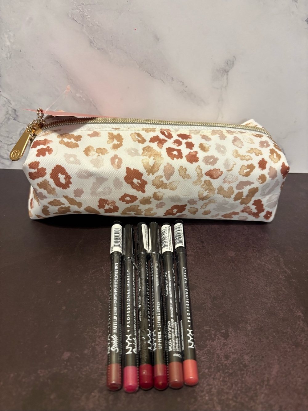Sonia Kashuk Makeup Pouch & NYX Suede Matte Lip Liner x6